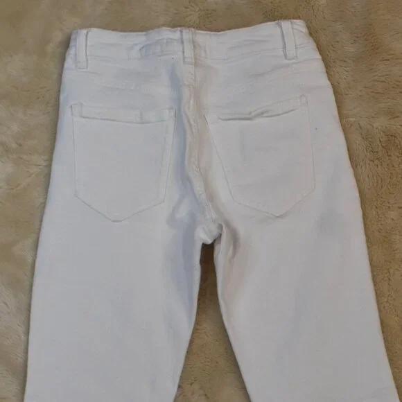 Garage White Flare Bell Bottom Jeans Women’s 3/26 Raw Hem Boho - Picture 3 of 10